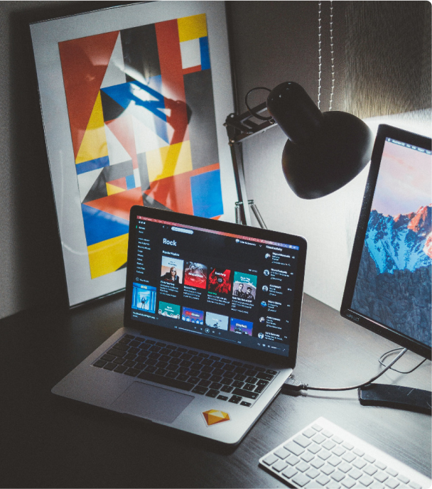 Decorate desktop with computer